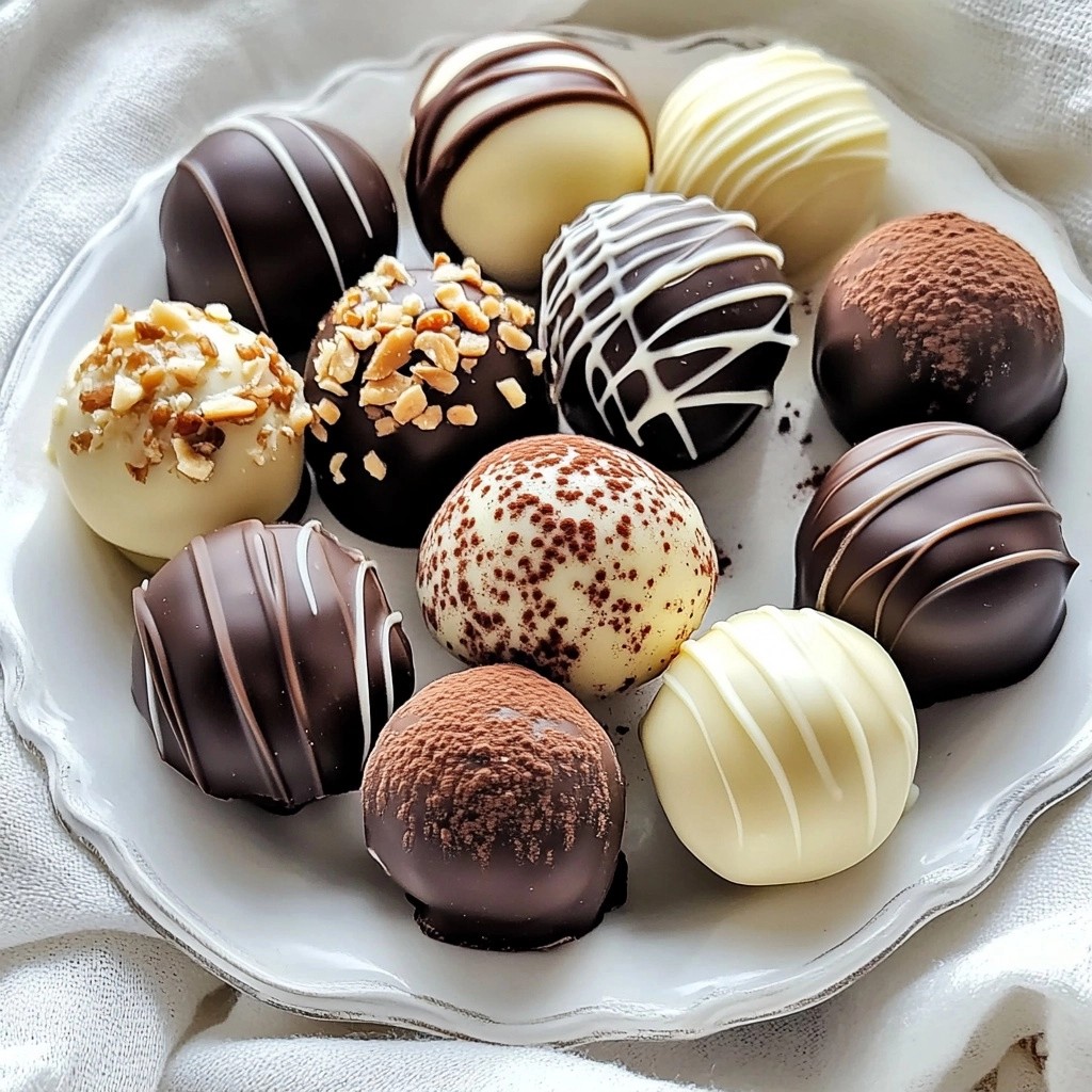 Hausgemachte Pralinen mit Mandel- und Schokoladenfüllung