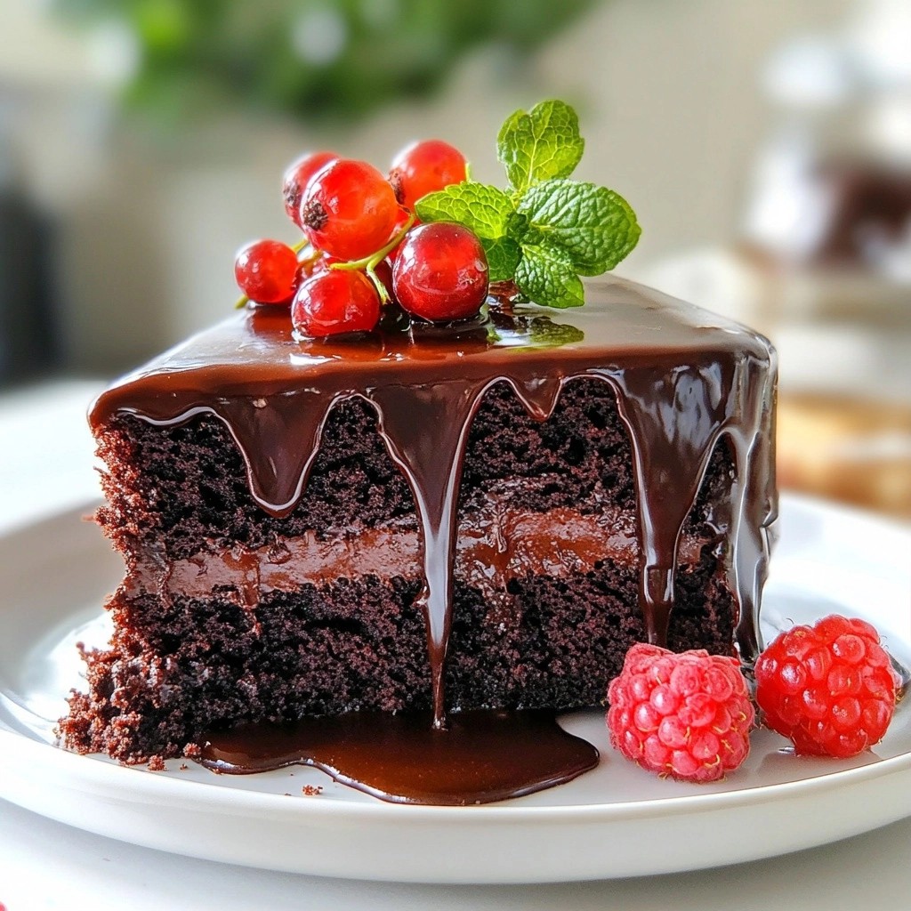 Fudgy Schokoladenkuchen mit Espresso-Glasur Genuss