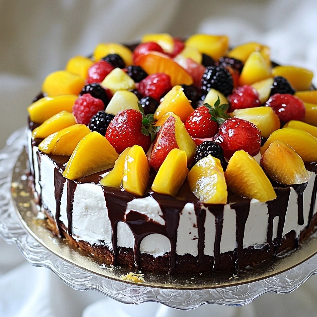 Dreifacher Schokoladenkuchen mit Fruchtfüllung Rezept
