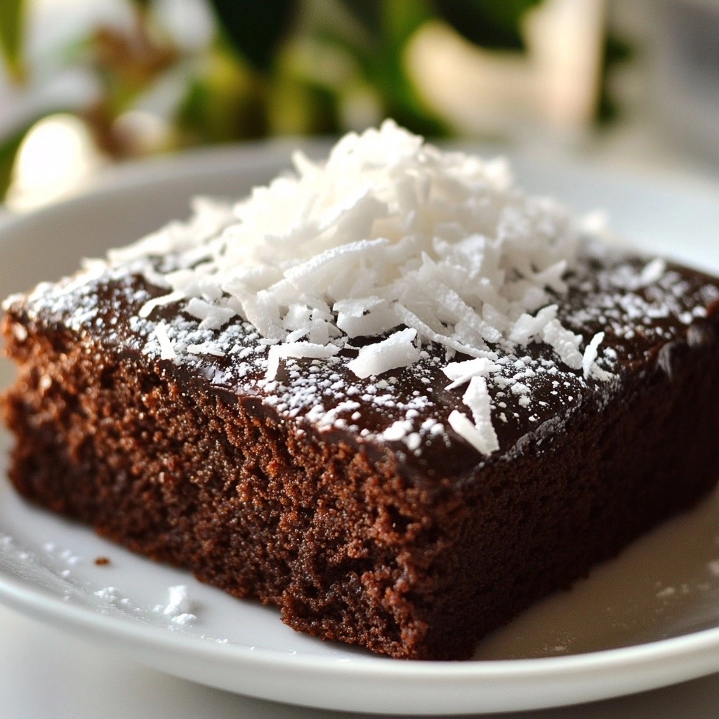 Saftiger Schokoladenkuchen mit Kokosflocken Rezept
