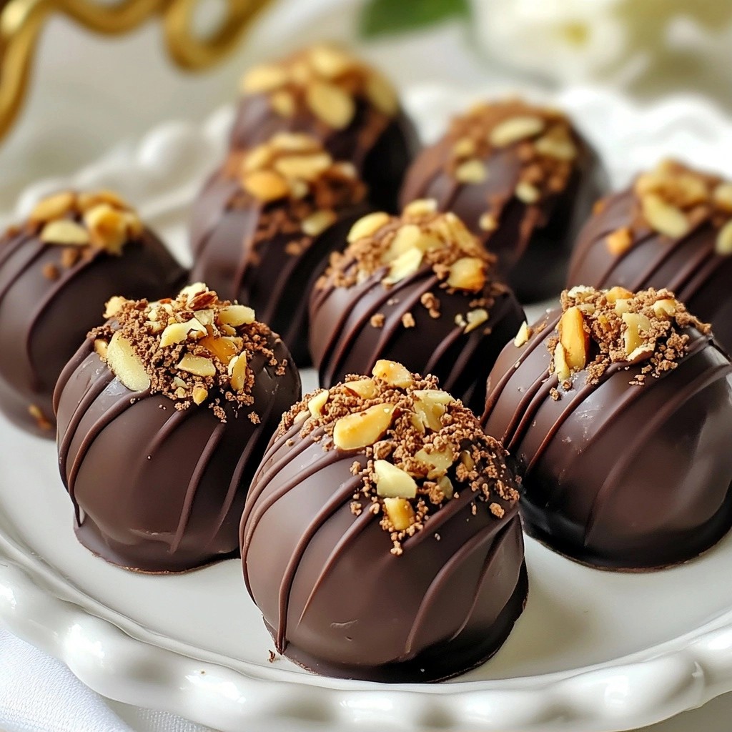 Hausgemachte Pralinen mit Mandel- und Schokoladenfülle