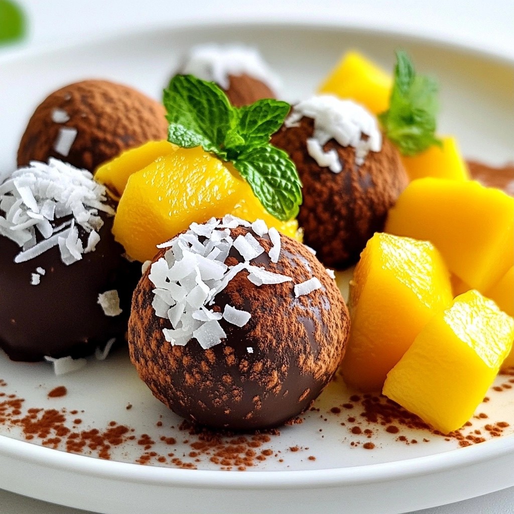 Exotische Trüffel mit Mango und Schokolade genießen