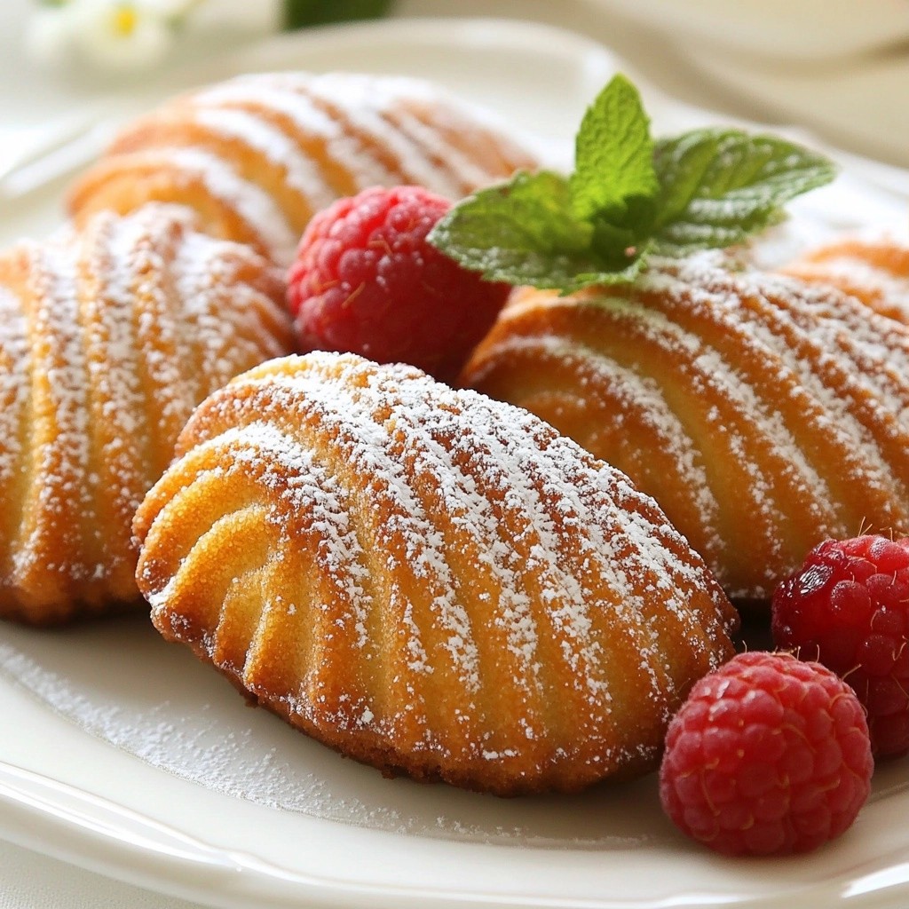 Schokoladenchip Madeleines mit Himbeerglasur lecker