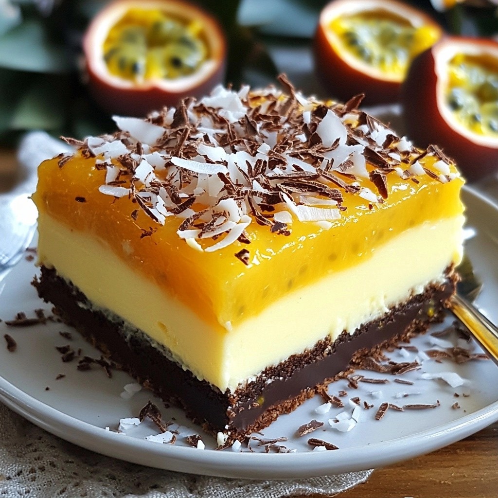Schokoladenkuchen mit Passionsfruchtcreme lecker