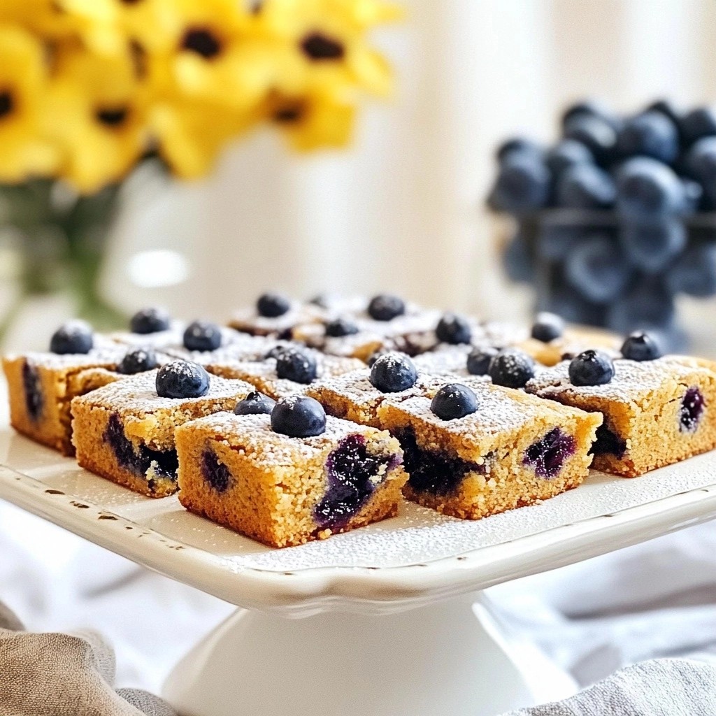 Schokoladenchip Blondies mit Frischen Blaubeeren Genuss