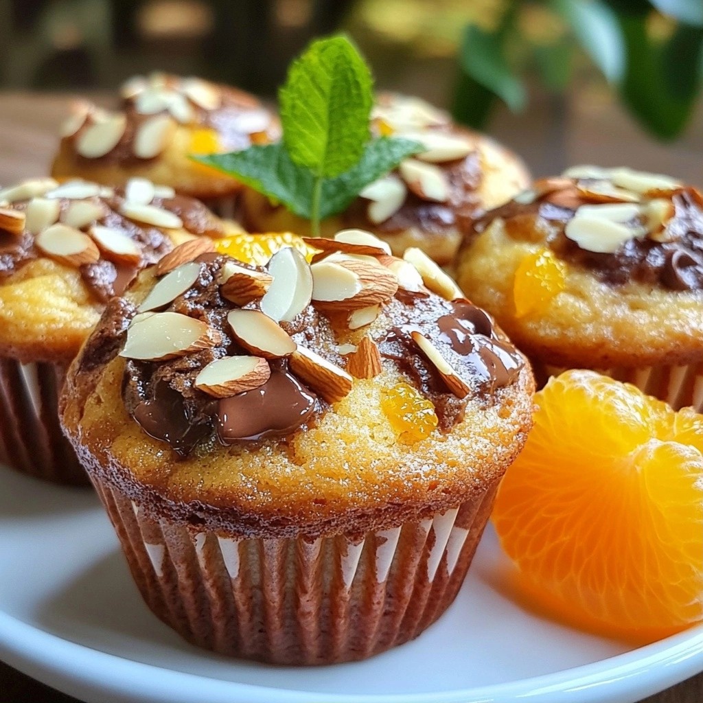 Schokoladenchip Muffins mit Mandarinen und Mandeln lecker