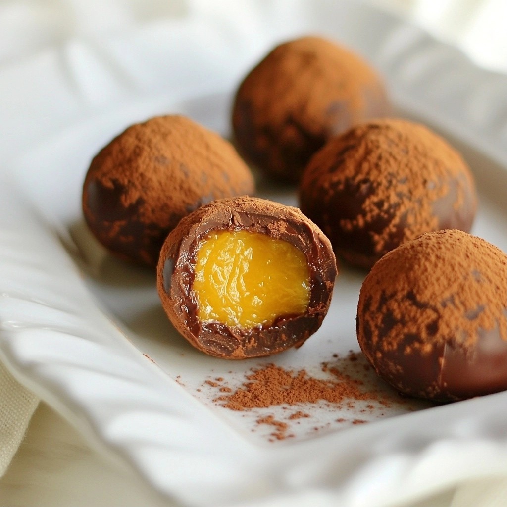 Exquisite Schokoladentrüffel mit Mandarinenfüllung