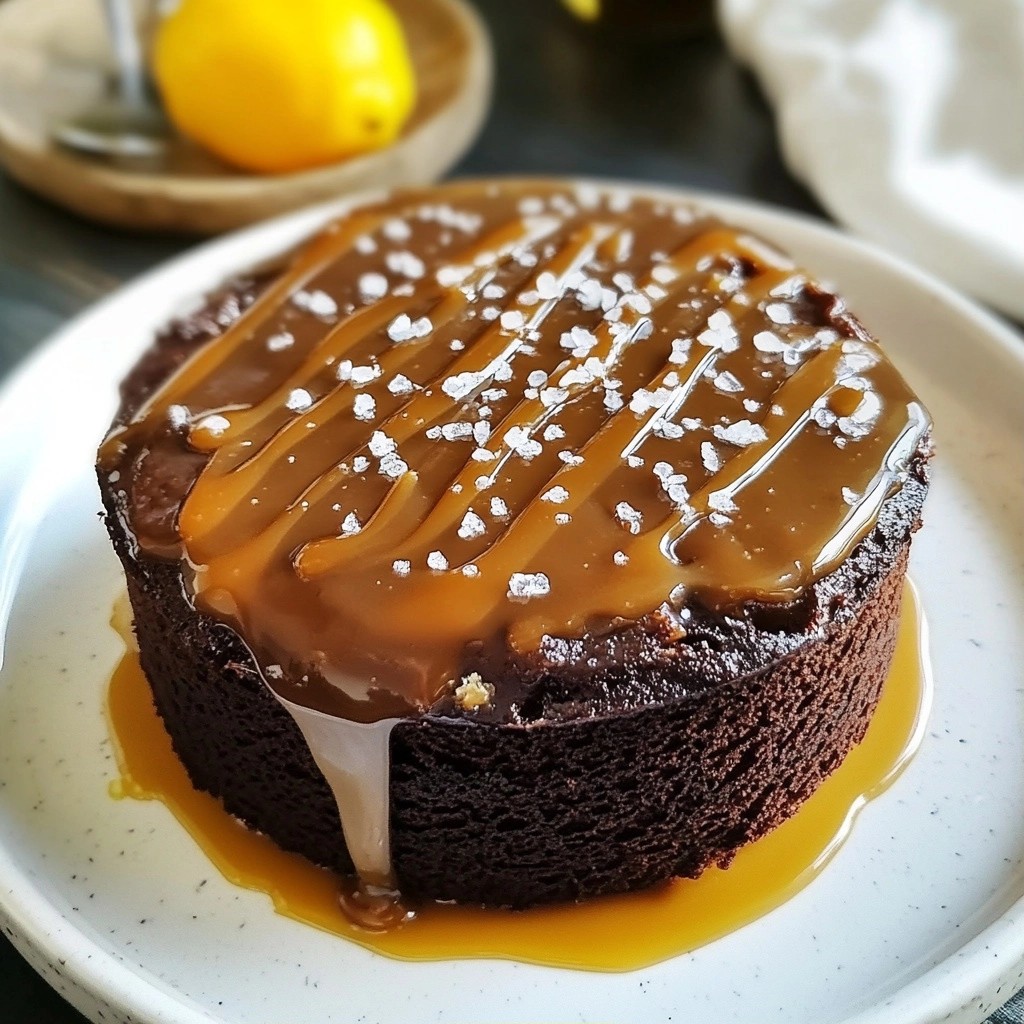 Karamellige Schokoladenkuchen mit Meersalz-Topping genießen