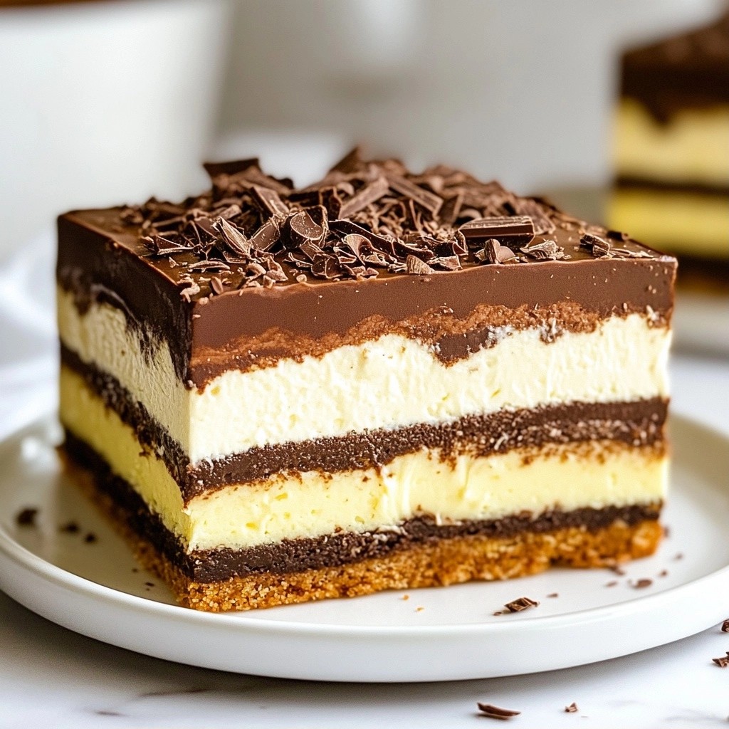 Zweifarbiger Schokoladenkuchen mit Vanillecreme Rezept