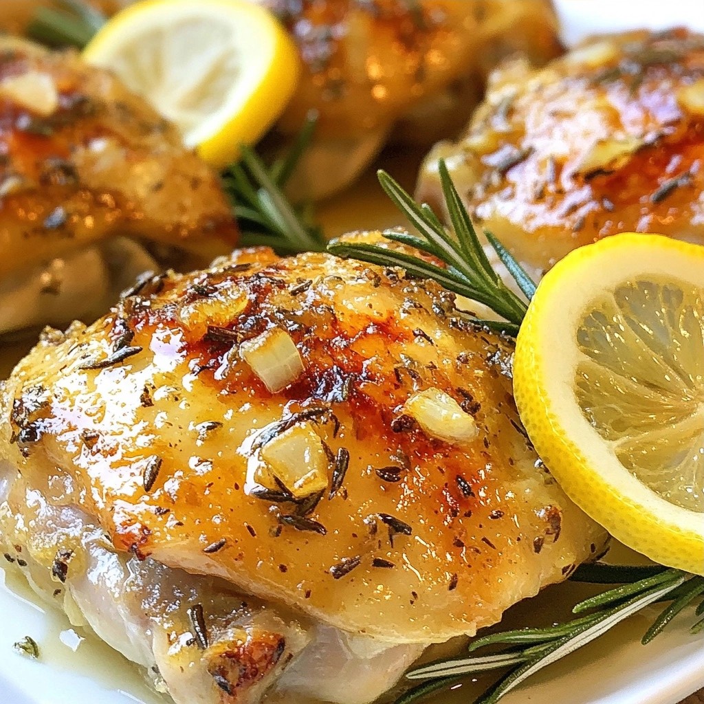 Saftige Crockpot Lemon Rosemary Chicken Thighs Rezept