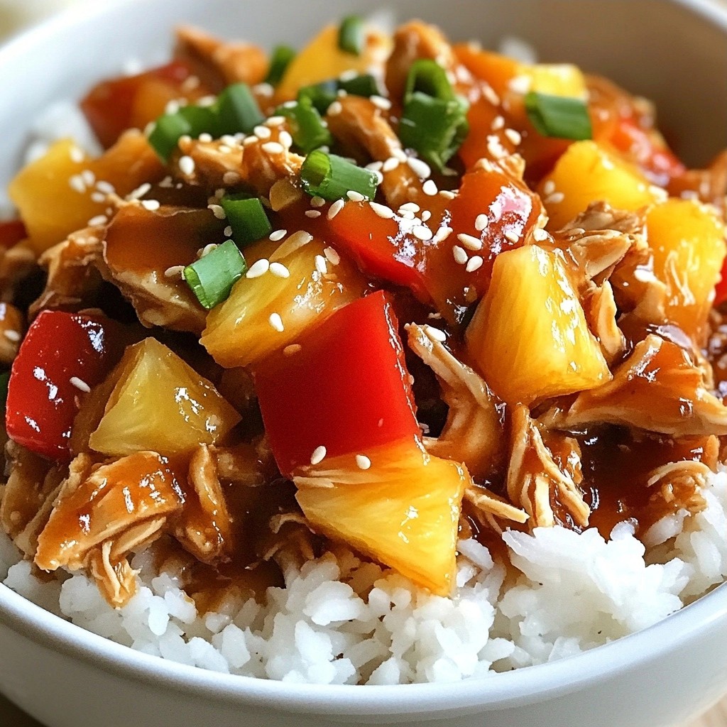 Zartes Crockpot Hähnchen Teriyaki mit Ananas