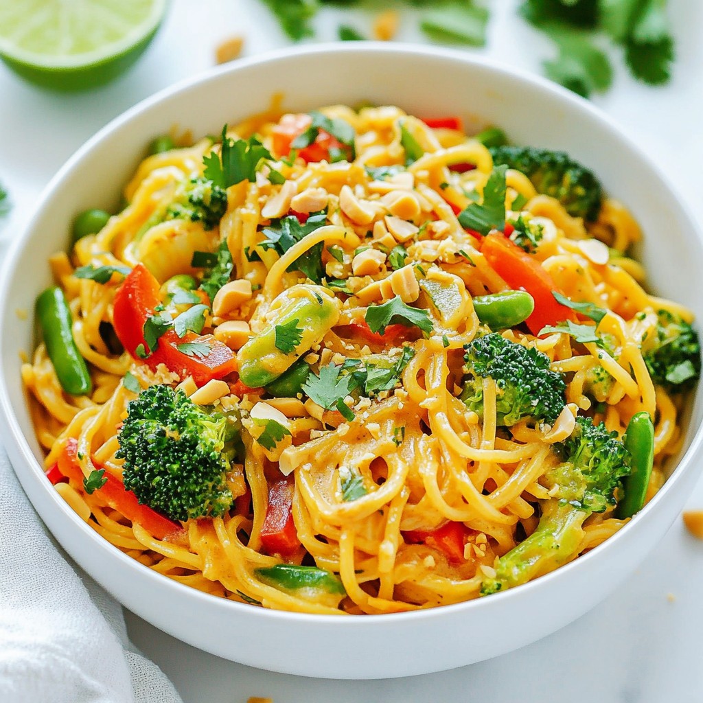 Vegan Thai Peanut Noodles Einfaches und köstliches Gericht