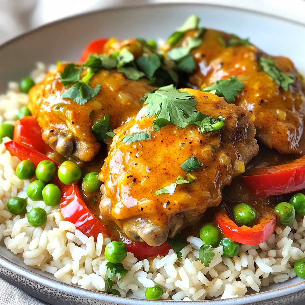 Sizzling Crockpot Spiced Chicken mit Reis genießen