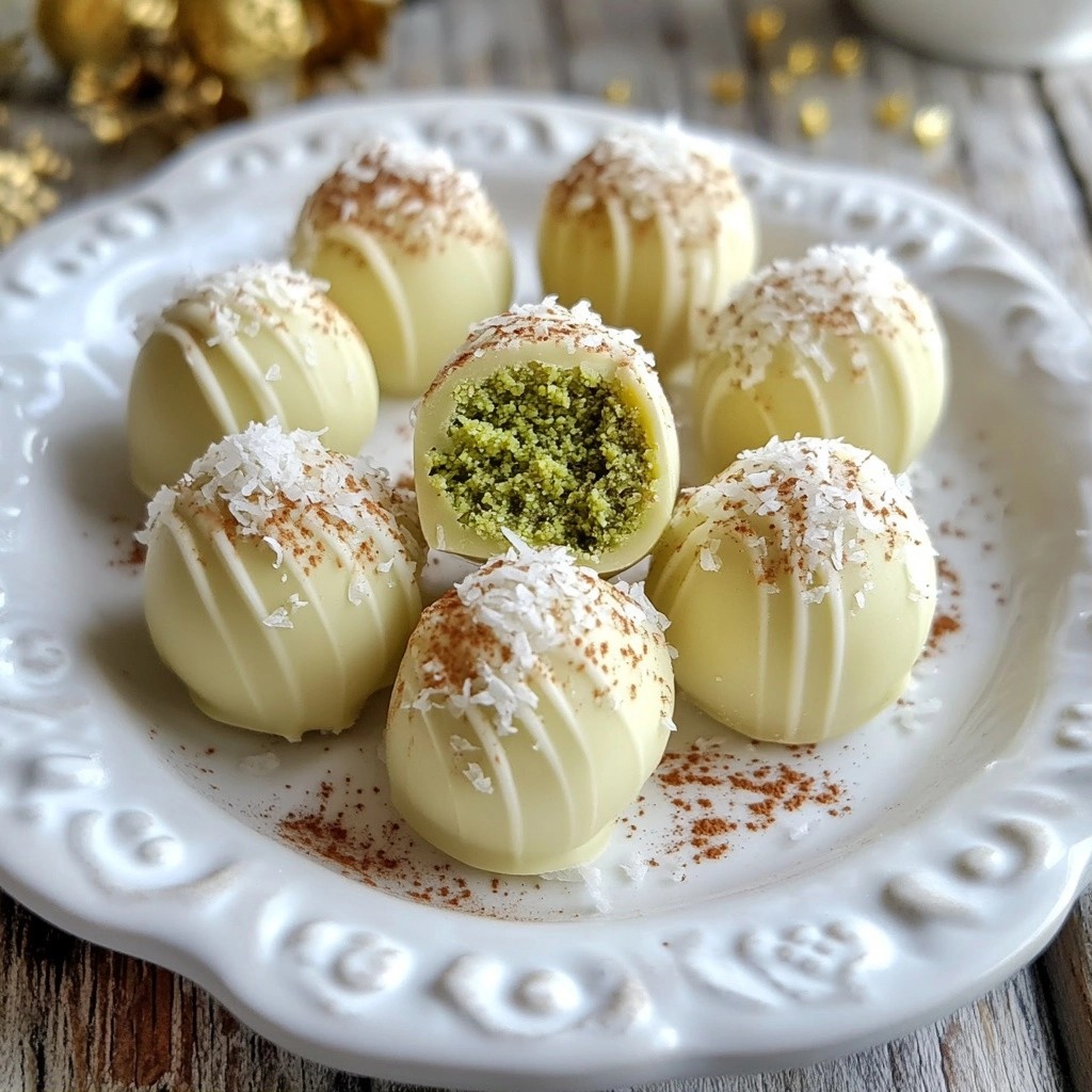 Weiße Schokoladentrüffel mit Matcha-Kern Köstlich!