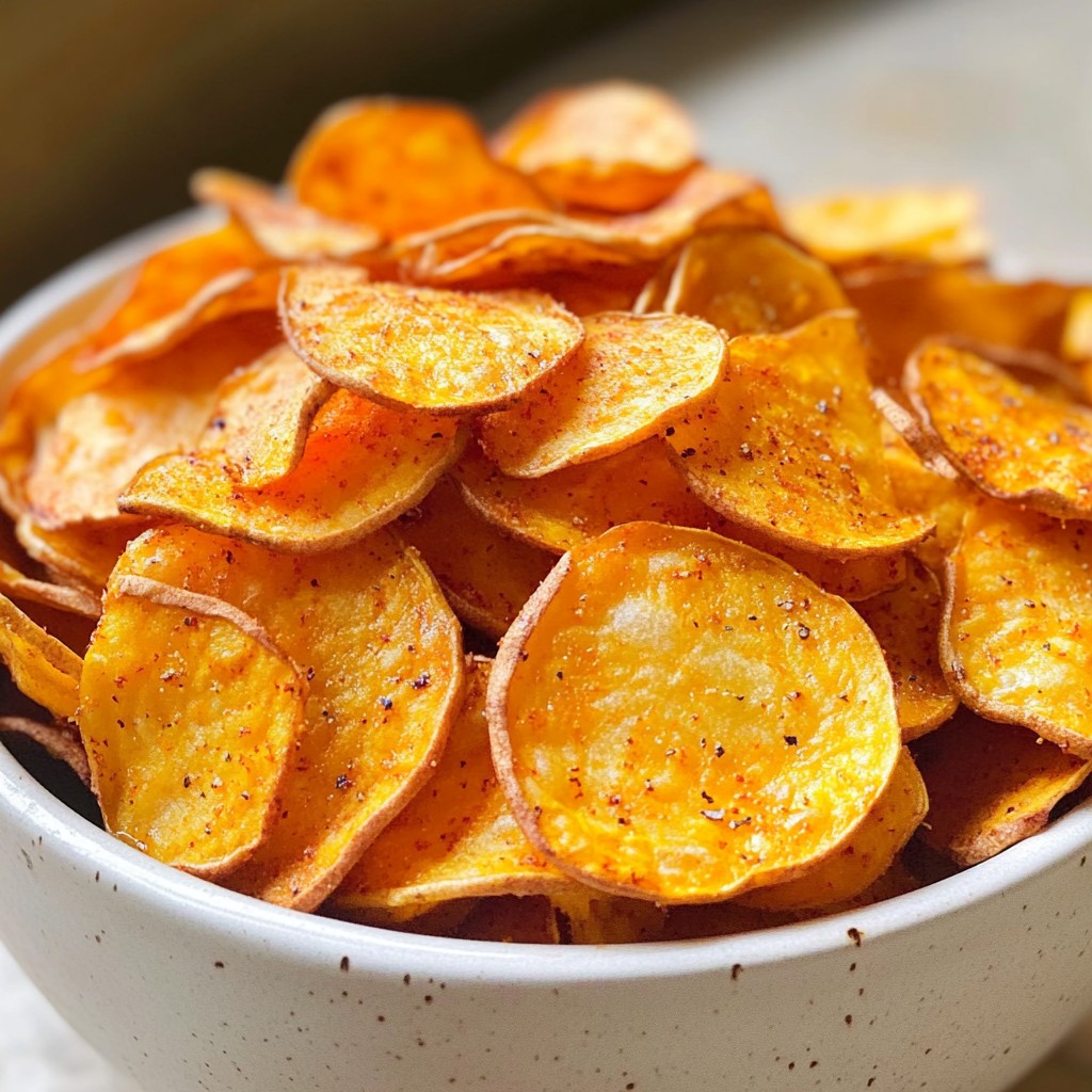 Crispy Air Fryer Sweet Potato Chips Einfaches Rezept