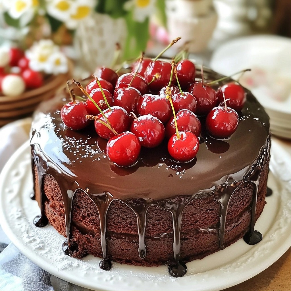 Saftiger Schokoladenkuchen mit Kirschen Rezept