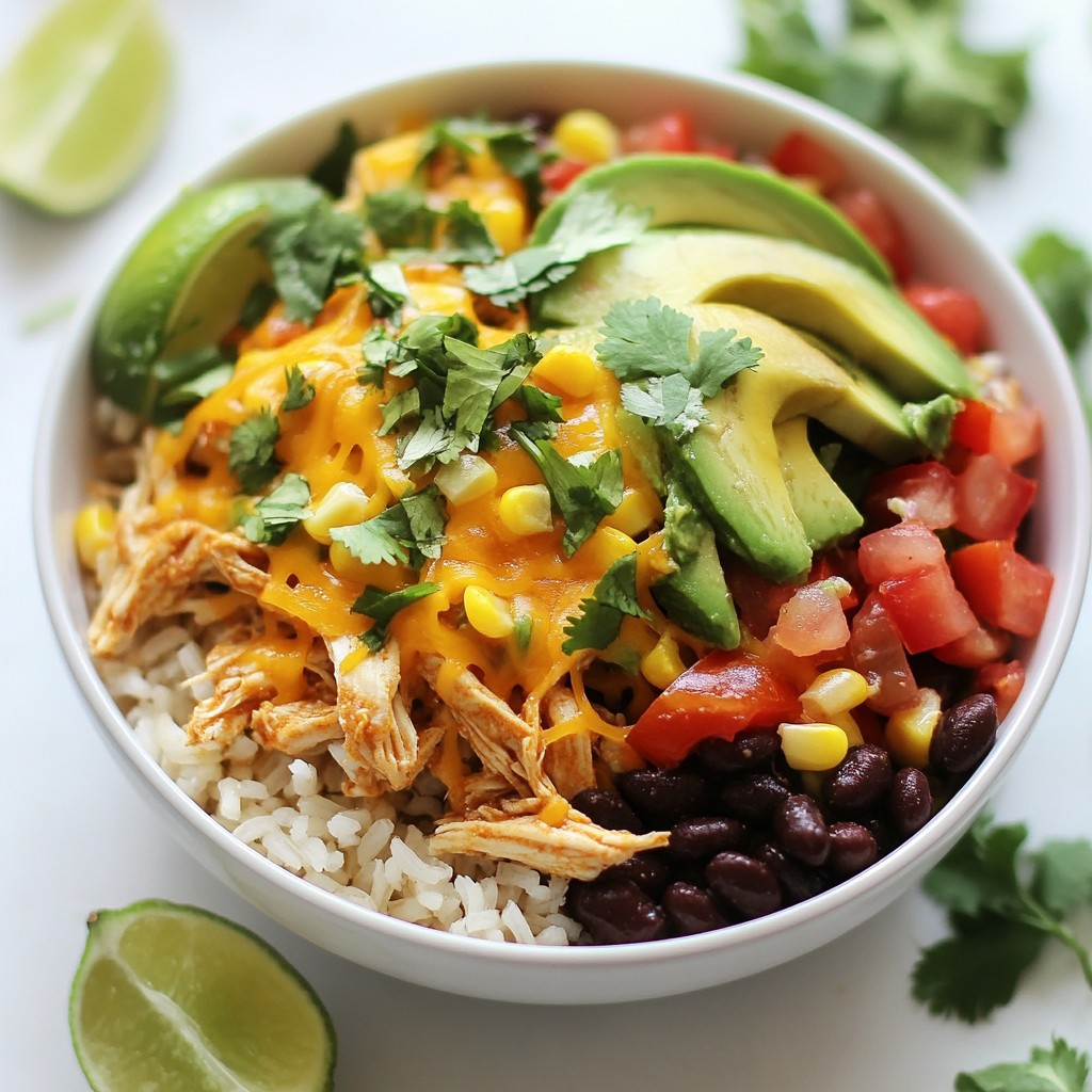 Einfaches Slow Cooker Hähnchen-Burrito-Bowl Rezept