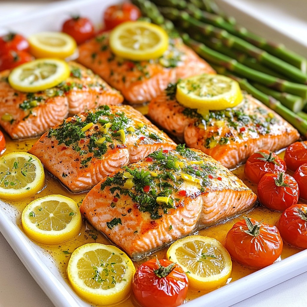 Sheet Pan Lemon Herb Salmon Einfaches und Leckeres Rezept
