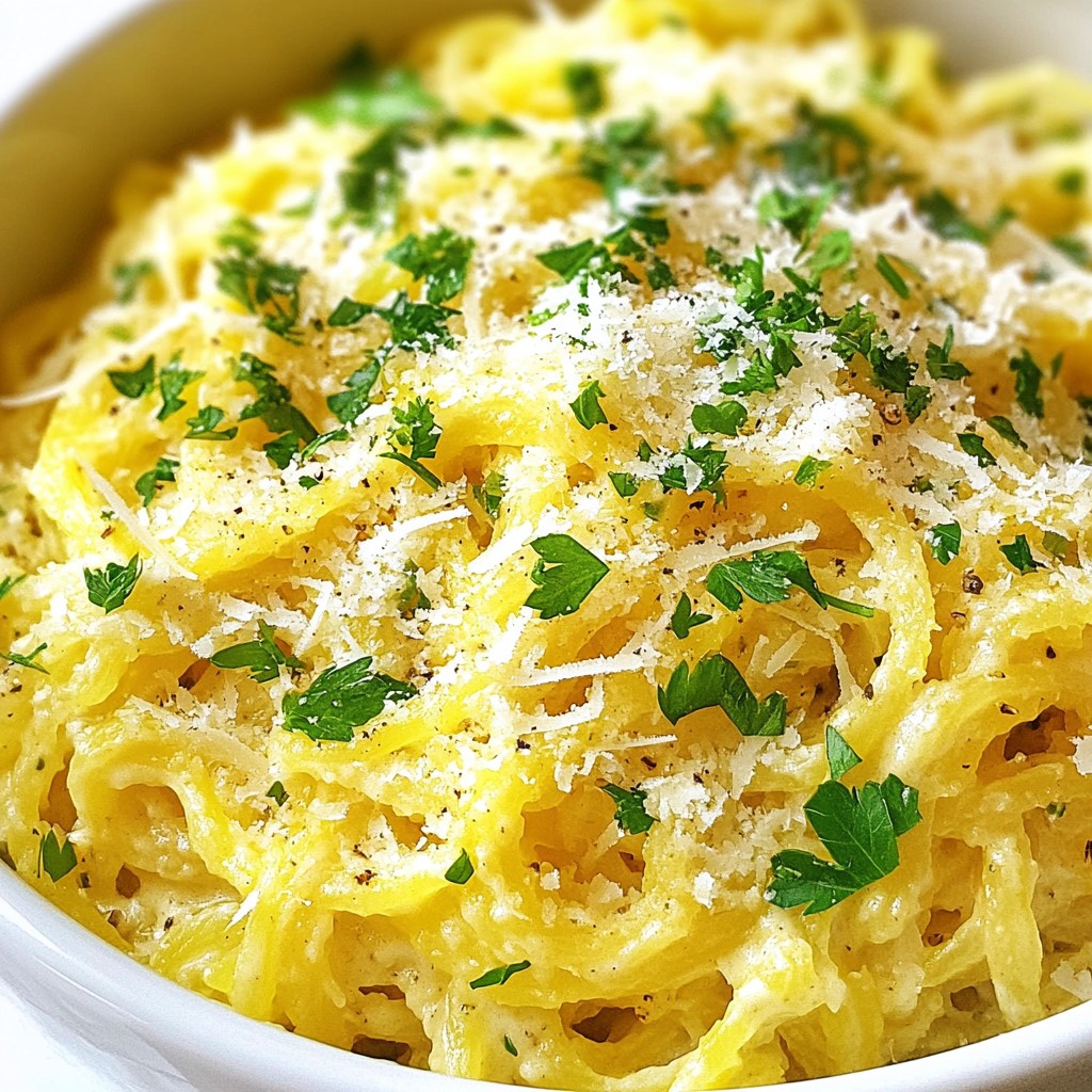 Spaghetti Squash Alfredo Einfache und köstliche Idee