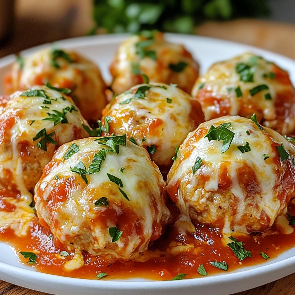 Einfache Chicken Parmesan Fleischbällchen Rezept