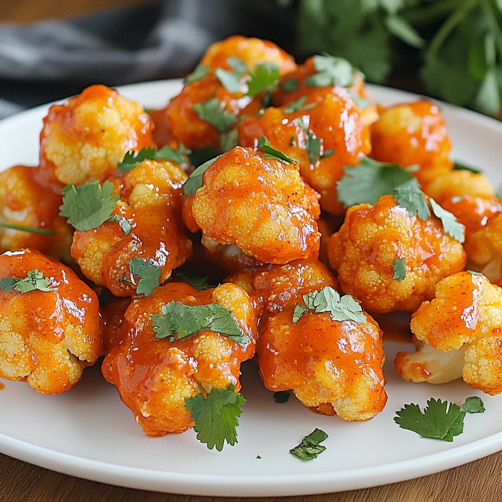 Vegan Buffalo Cauliflower Wings Knusprig und Lecker