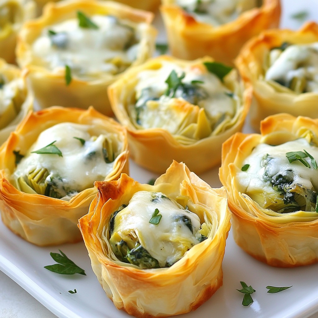 Phyllo Cup Spinach Artichoke Bites Schmackhafte Snacks