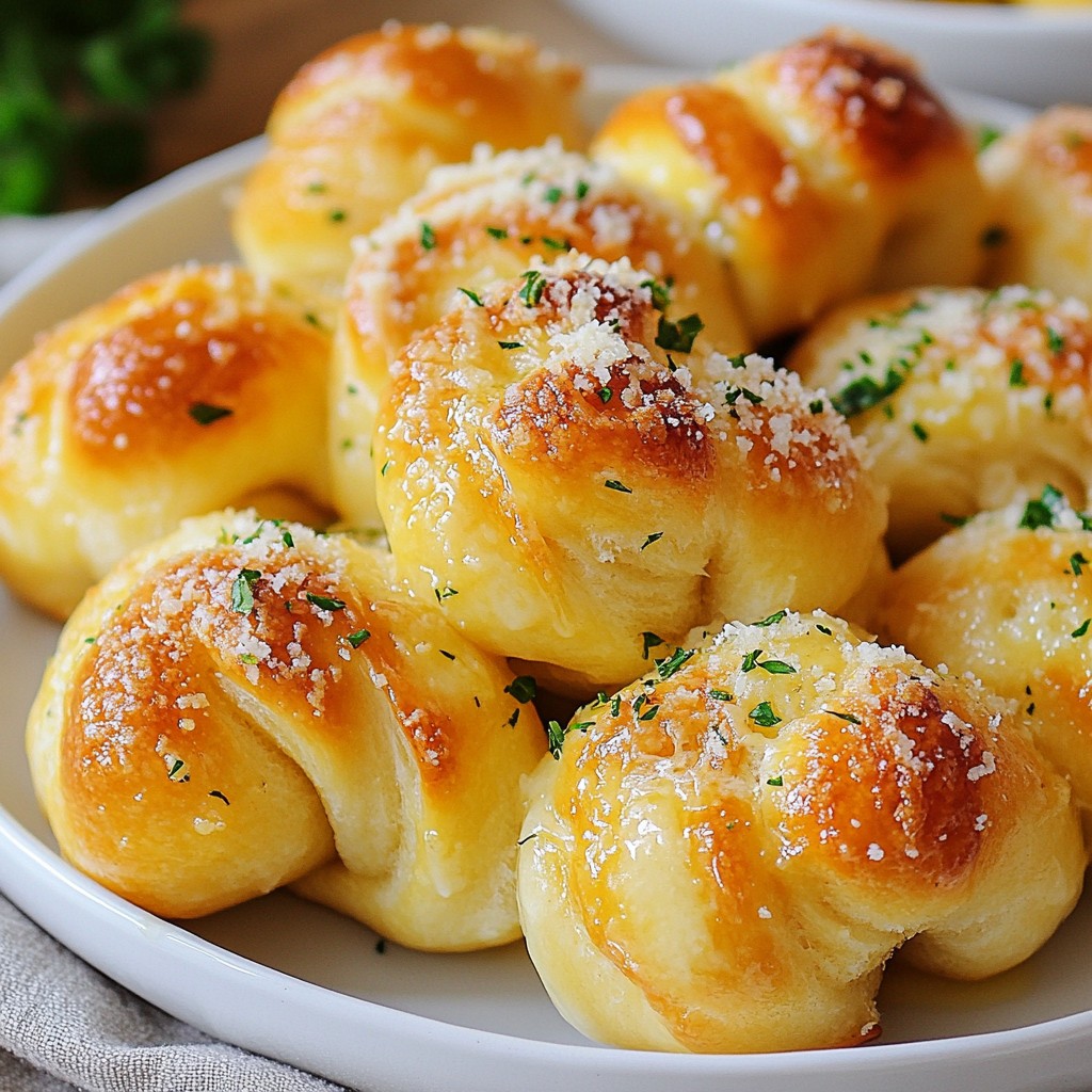 Knoblauch Parmesan Knoten Einfach und Lecker Rezept