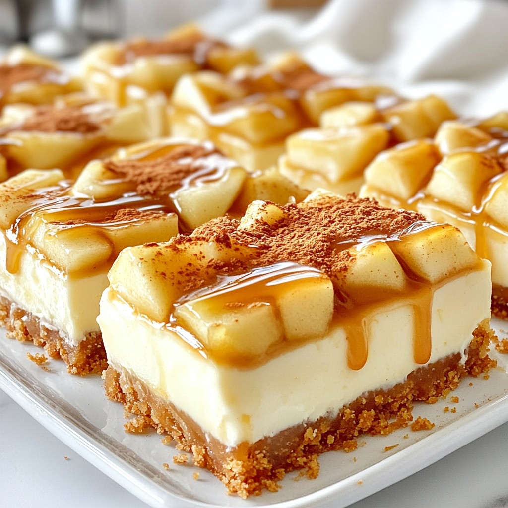 Karamell-Apfel-Cheesecake-Riegel Süß und Einfach