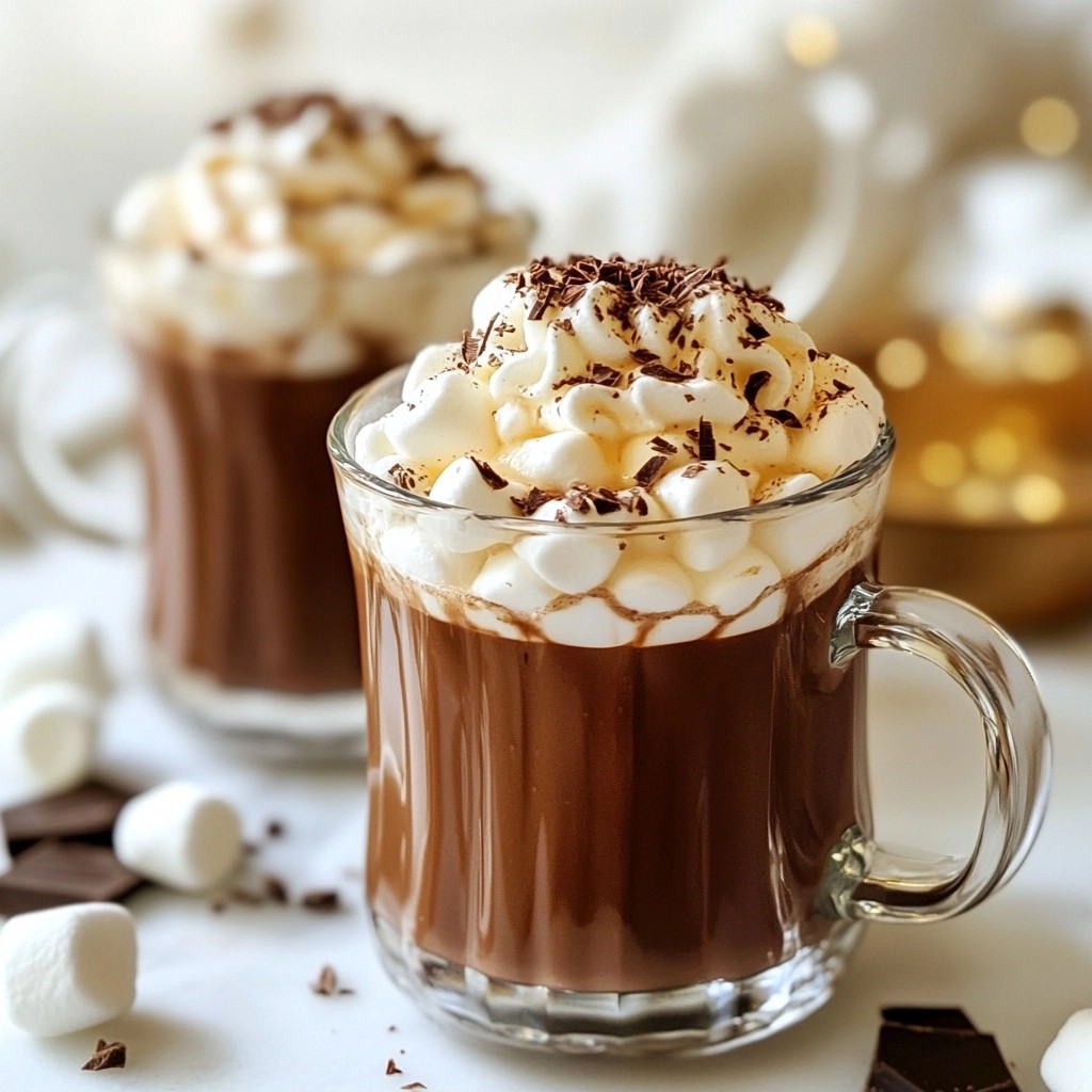 Heiße Schokolade mit Weißen Marshmallows Genussvoll
