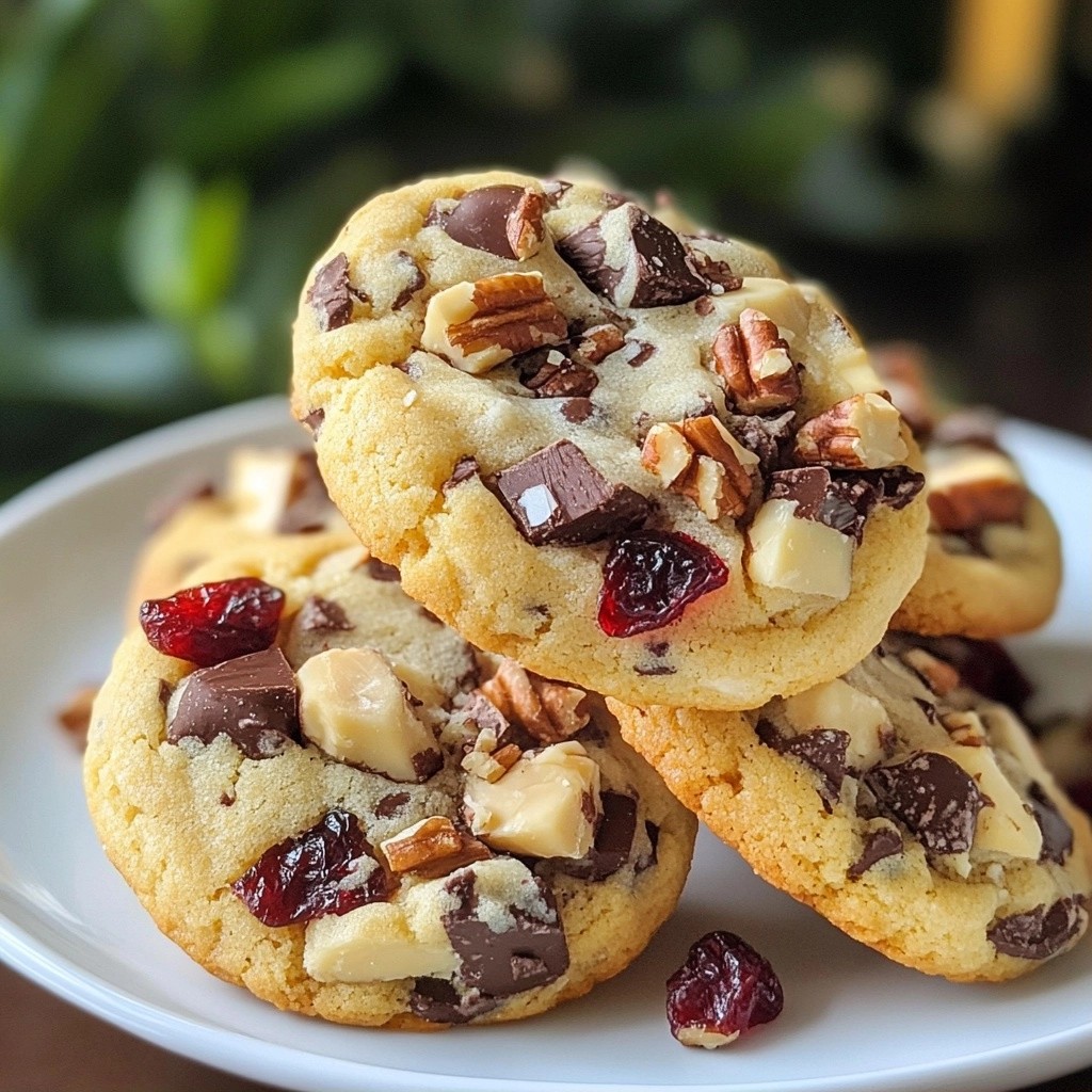 Schokoladenchip Cookies mit Cranberrys und Pekannüssen