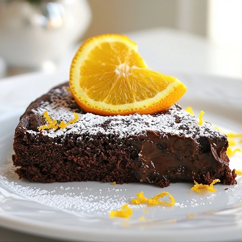 Fudgy Schokoladenkuchen mit Orangenkakao Rezept
