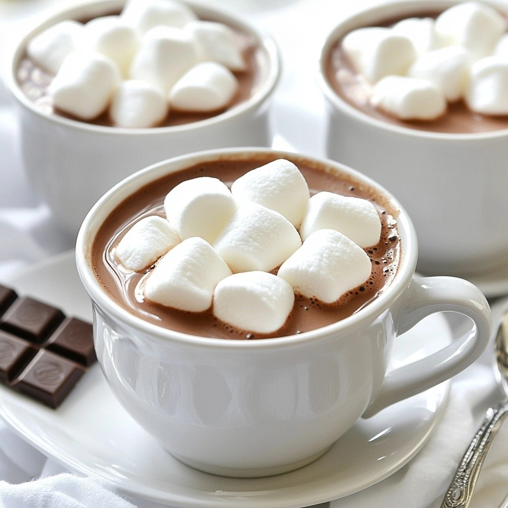 Heiße Schokolade mit Weißen Marshmallows Köstlich Genießen