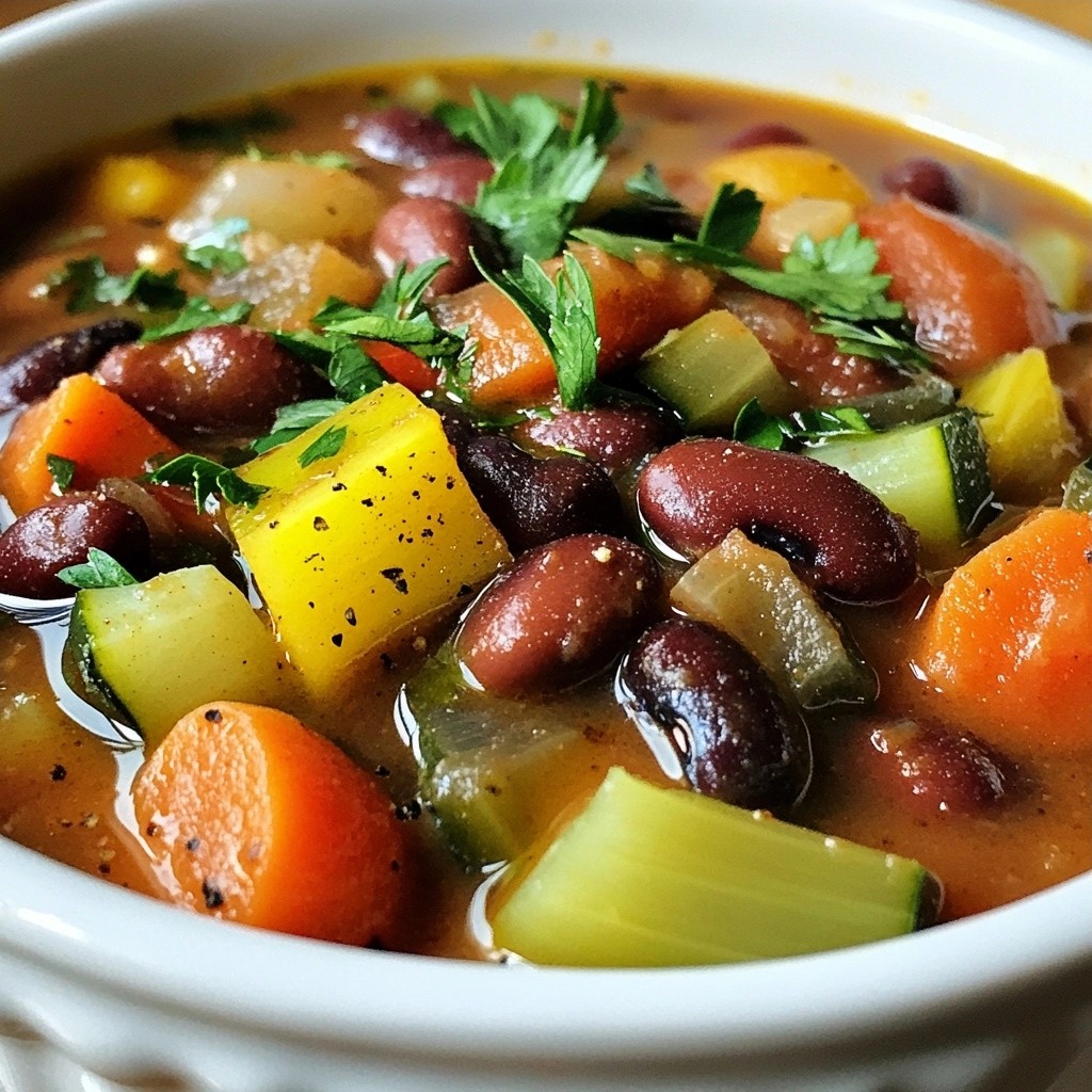 Herzhaftes Crockpot Gemüse-Bohnen-Eintopf Rezept