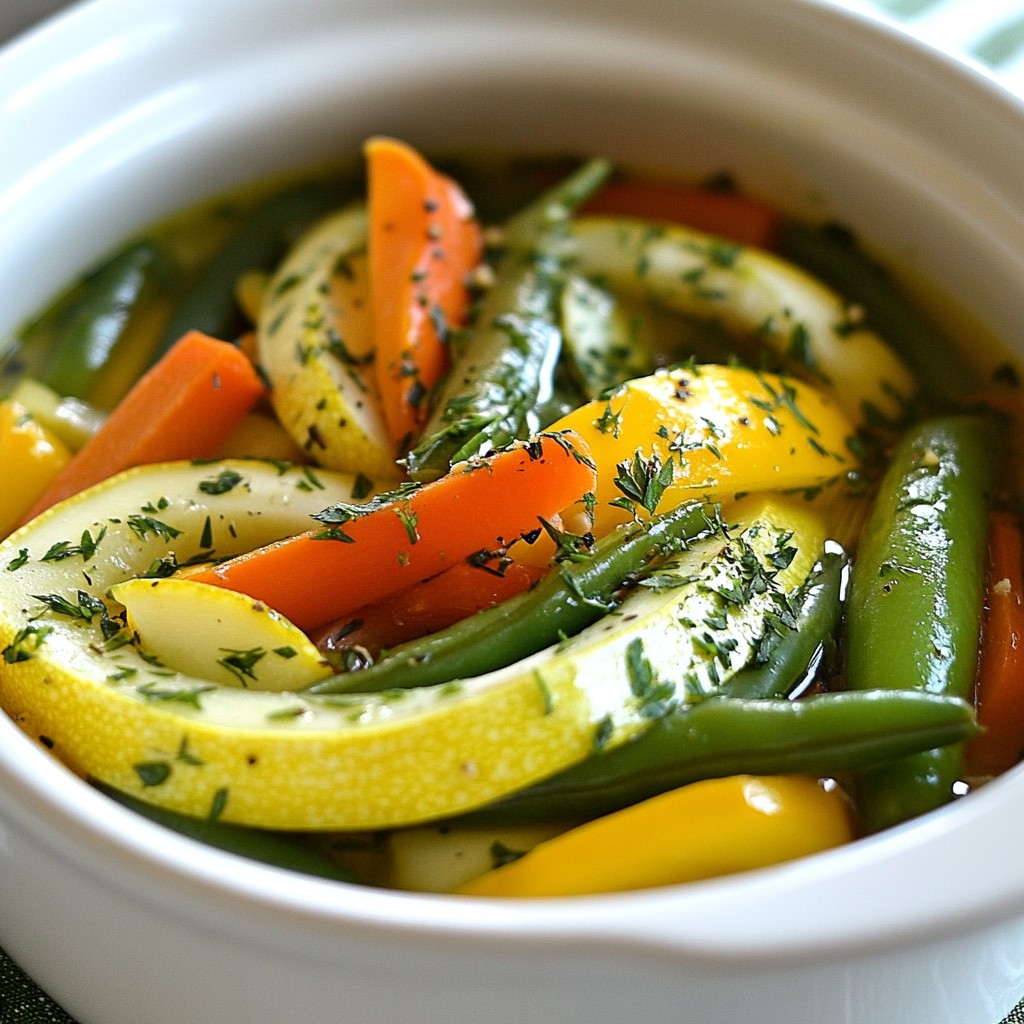 Herzhaftes Crockpot Lemon Herb Veggie Medley Rezept