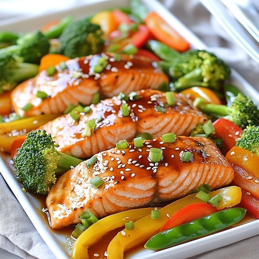Sheet Pan Teriyaki Salmon and Veggies Einfach zubereiten