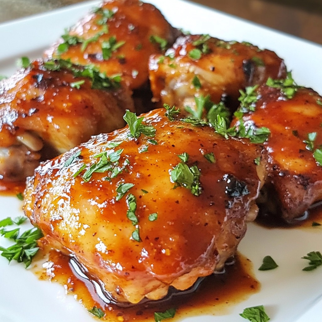 Tangy Crockpot BBQ Chicken Thighs Einfache Freude