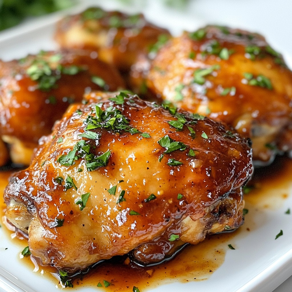 Tangy Crockpot BBQ Chicken Thighs Einfaches Rezept