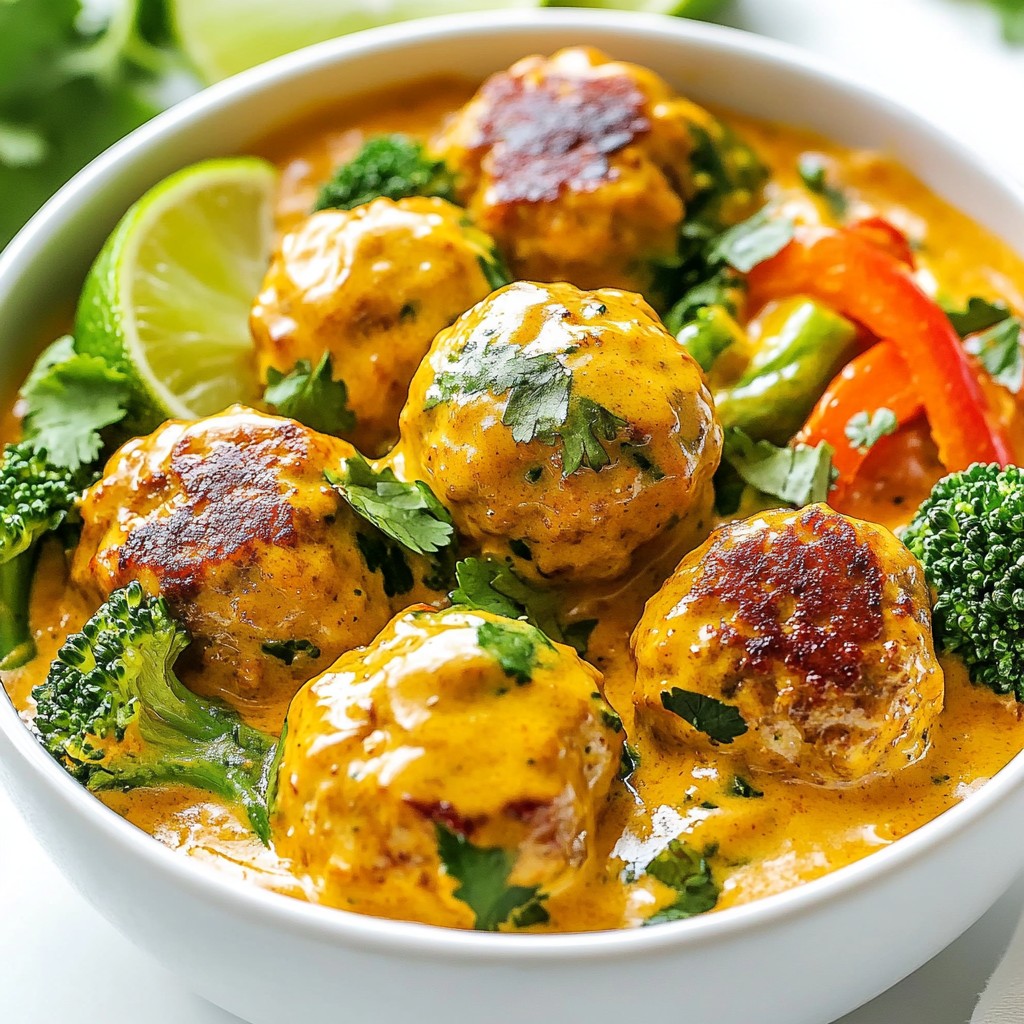Thai Coconut Curry Meatballs Köstlicher Genuss fürs Essen