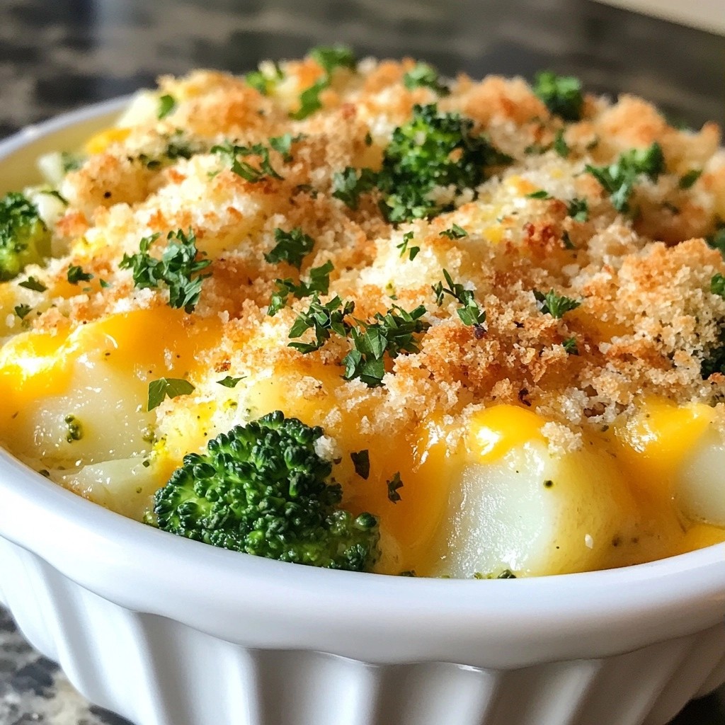 Crockpot Cheesy Potato and Broccoli Bake Leckerer Genuss