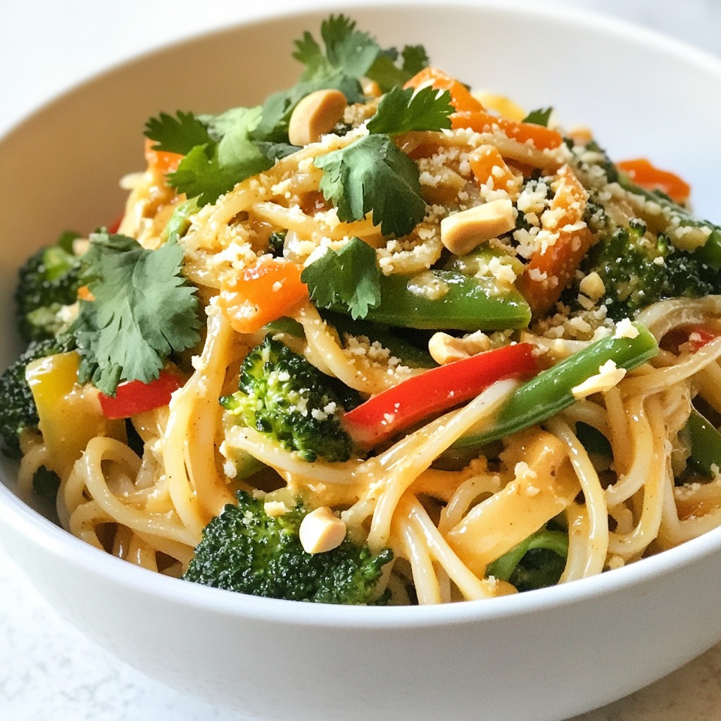 Thai Peanut Noodle Stir-Fry Einfaches und schnelles Rezept