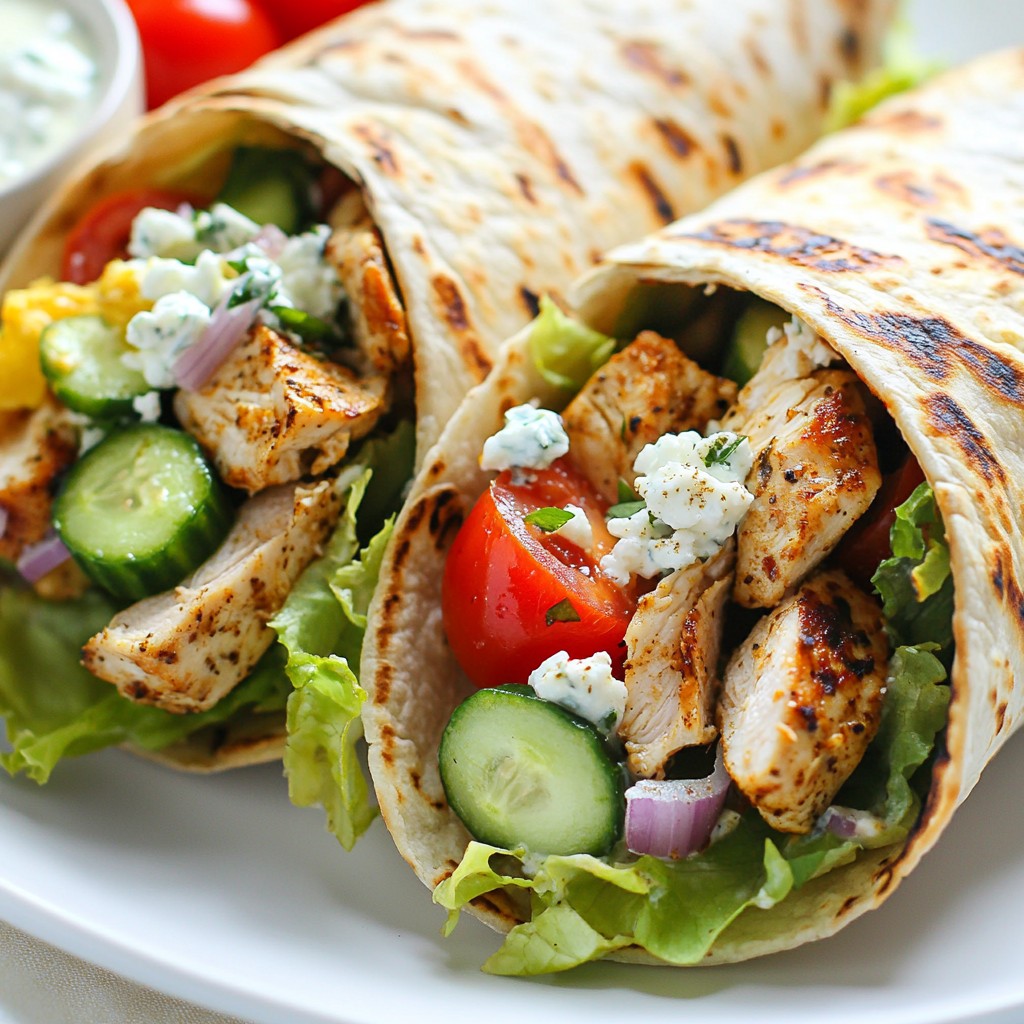 Griechische Chicken Gyro Wraps Einfach und Lecker