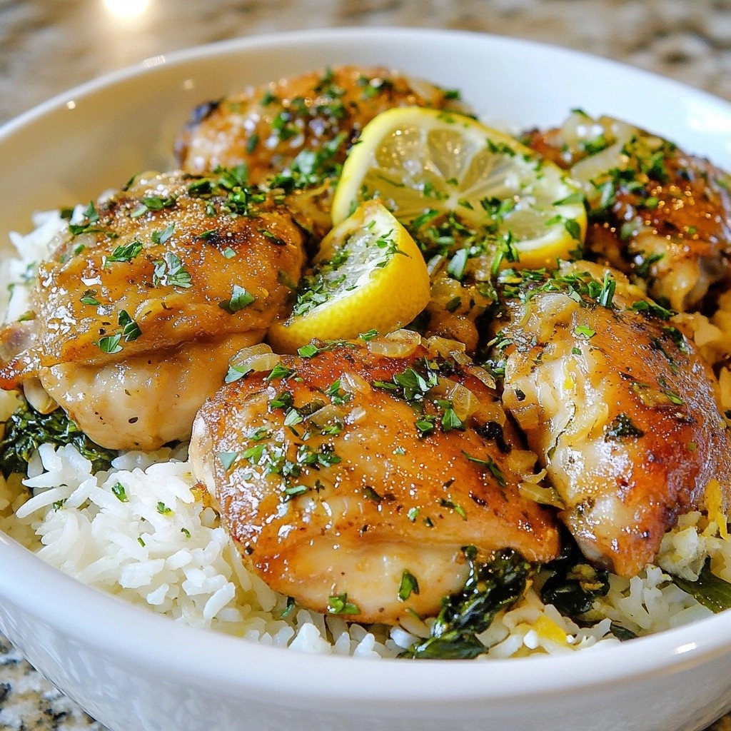 Crockpot Savory Garlic Lemon Chicken and Rice Rezept