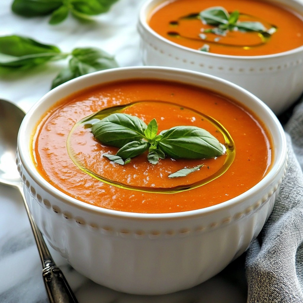 Spicy Slow Cooker Tomato Basil Bisque Einfaches Rezept