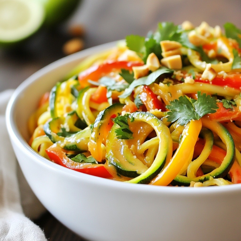 Thai Peanut Zoodle Stir Fry Schnelles und Gesundes Gericht