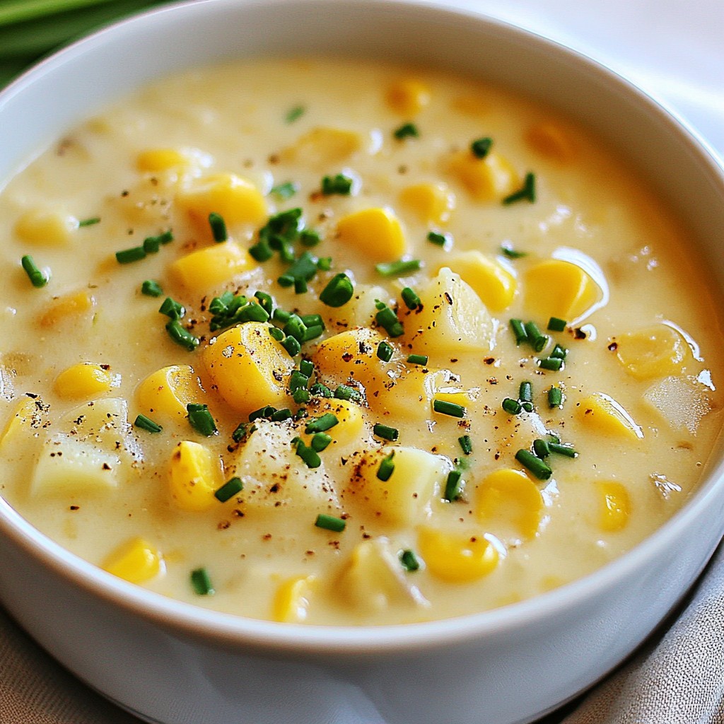 Cremige Slow Cooker Mais- und Kartoffelsuppe Genuss