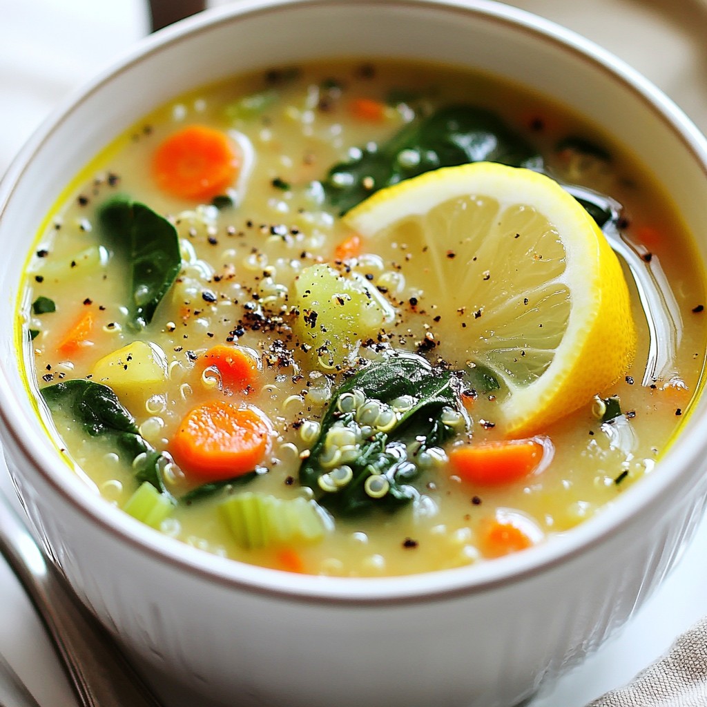 Herzhafte Slow Cooker Quinoa und Spinat Suppe