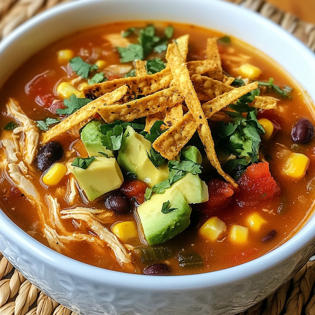 Herzhafter Slow Cooker Chicken Tortilla Soup Genuss