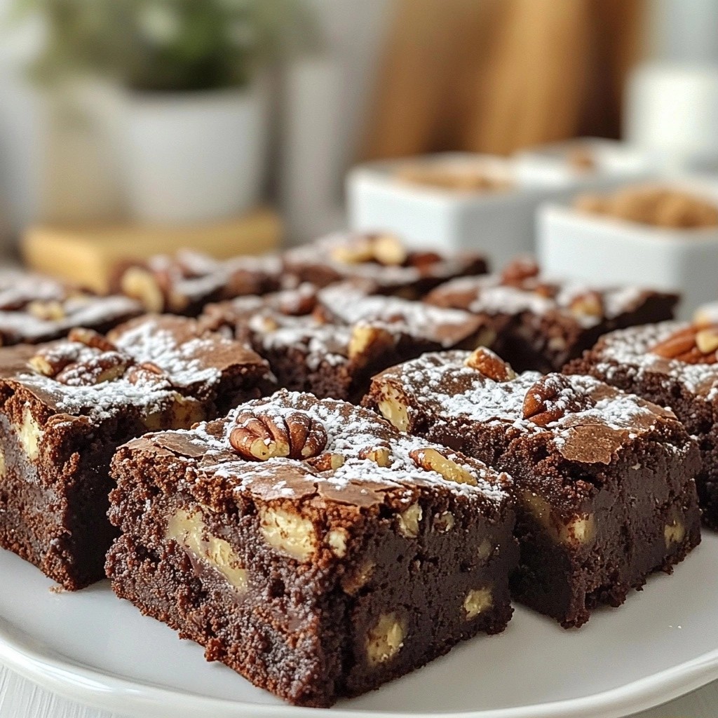 Knusprige Schokoladenchip Brownies mit Pekannuss lecker