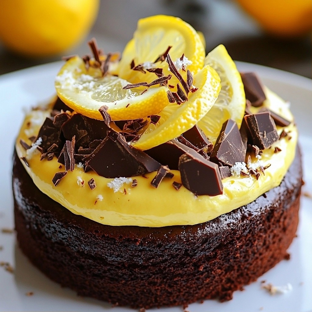 Schokoladenkuchen mit Frischem Zitronencreme-Topping
