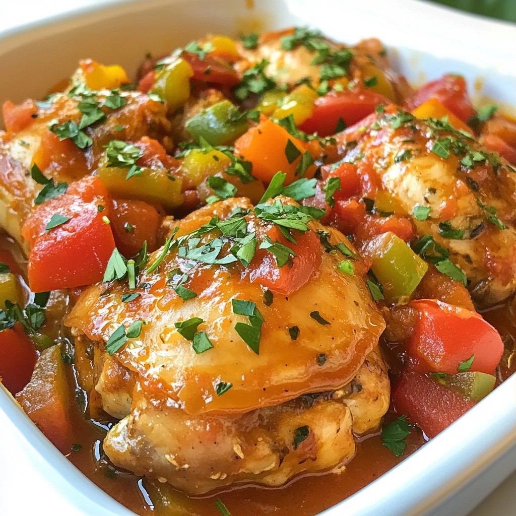 Saftiges Slow Cooker Hähnchen Cacciatore Rezept